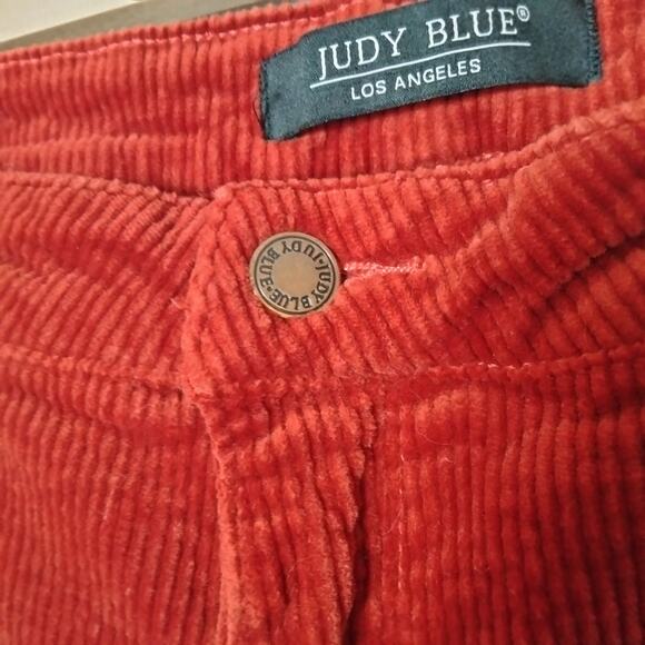 Judy Blue Sz 30 Burnt Red Corduroy Carpenter Pants Stretch Slim Fit - Picture 9 of 9